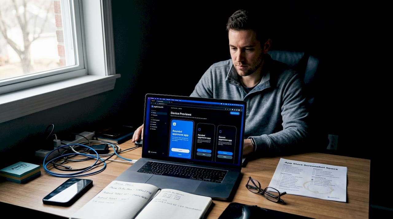 App developer reviewing screenshot requirements